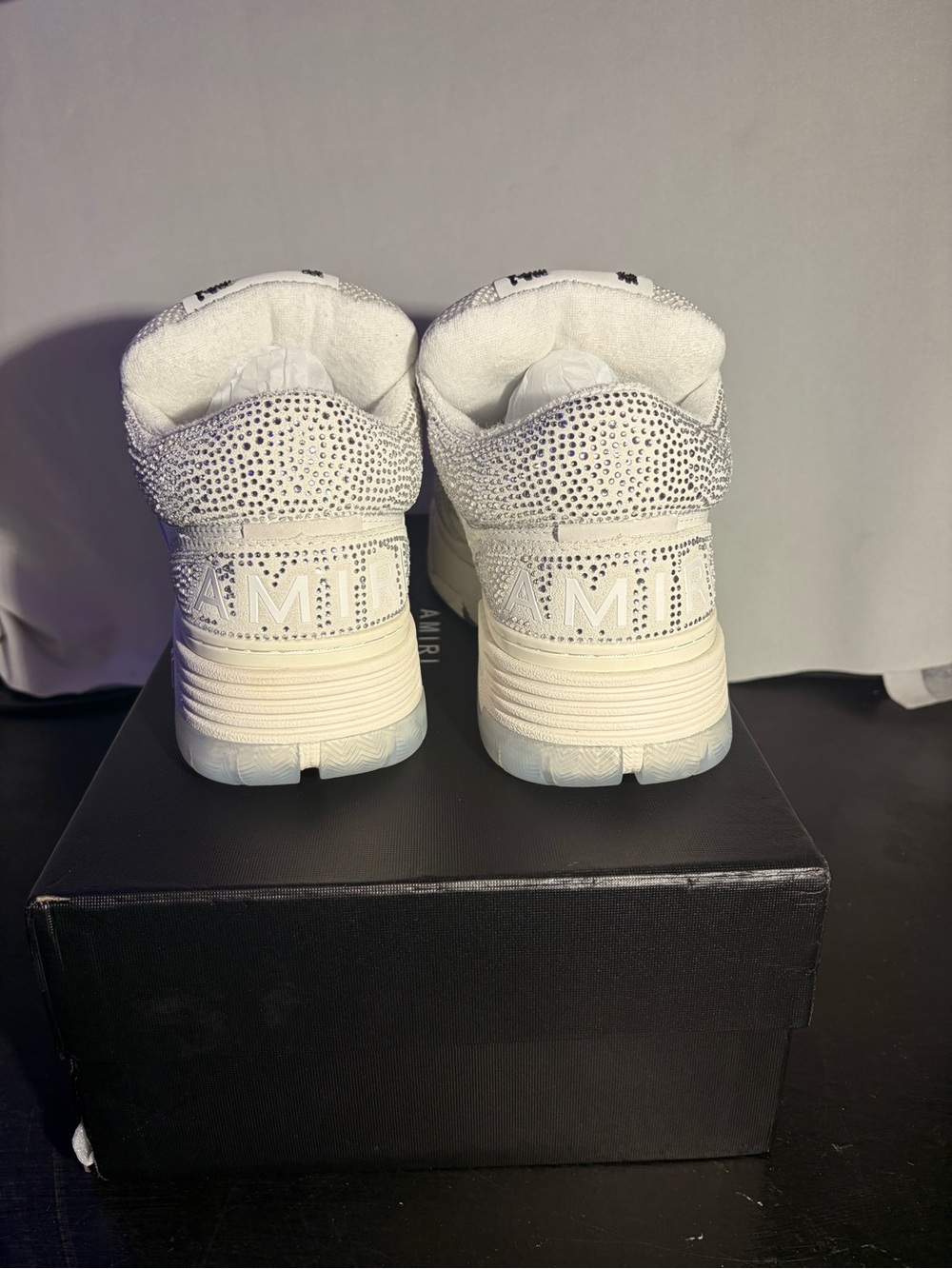 AMIRI White Crystal-Embellished Low-Top Sneaker - Picture 2 of 5